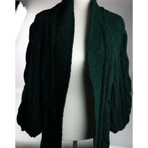EXPRESS Balloon Sleeve Knit Sweater Cardigan Forest Green Cozy Women's X-Small
